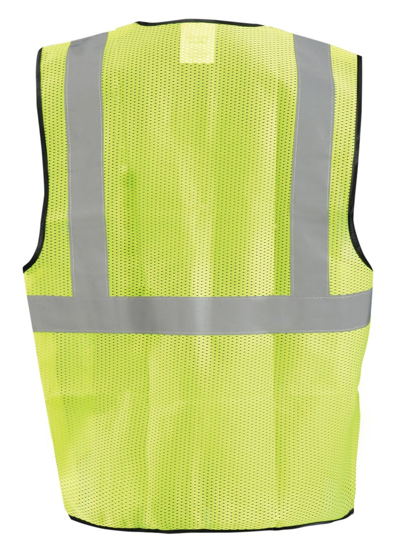 OccuNomix Safety Vest for Men, High Visibility, Class 2, 2" Reflective Tape, Ultra Light 3.8 oz Bird's Eye Breathable Mesh, Rapid Cooling, 100% ANSI, 1 Chest Pocket, ECO-GC-Y2/3X, Yellow - Image 2